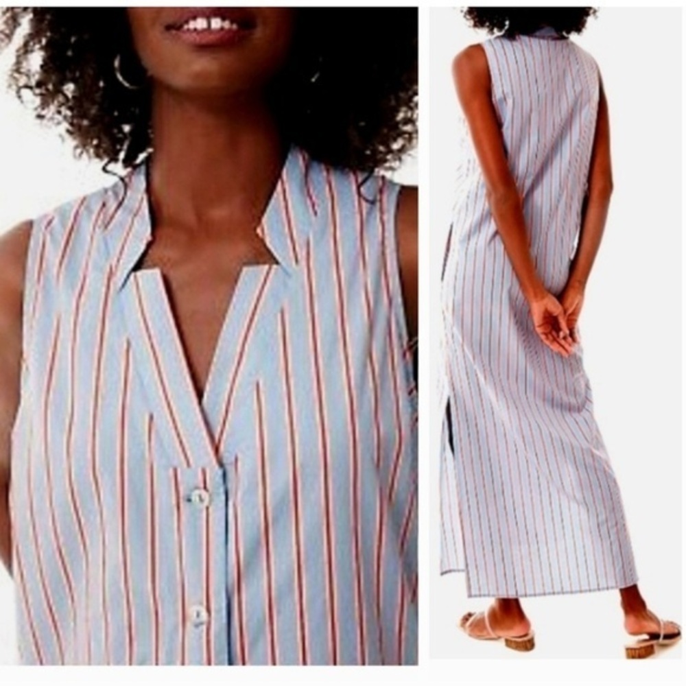 Pomander Place Striped Maxi Dress - Blue and Red